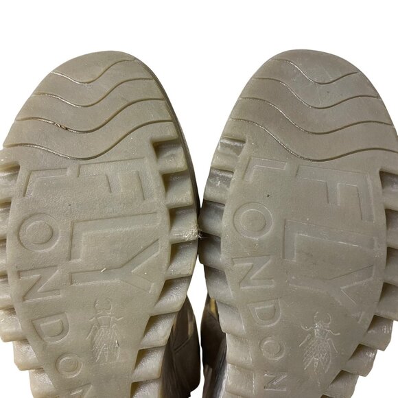 Fly London Yapi Leather Lace Up Wedge Sandals Silver Sz 40 (EU) - Picture 8 of 11